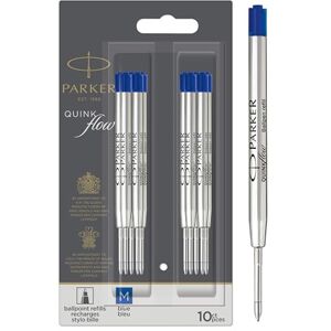 PARKER Ballpoint Pen Refills Medium Point Blue QUINKflow Ink 10 Count PARKER Ballpoint Pen Refills Medium Point Blue QUINKflow Ink 10 Count