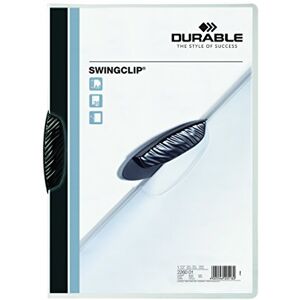 Durable A4 SwingClip Folder Polypropylene Capacity 30 Sheets, Black, Pack of 25 Durable A4 SwingClip Folder Polypropylene Capacity 30 Sheets, Black, Pack of 25