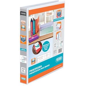 Elba A4 2 D-Ring Binder, 25mm capacity, 40mm spine, Presentation Folder with Customisable Cover, Portrait, White (Single) Elba A4 2 D-Ring Binder, 25mm capacity, 40mm spine, Presentation Folder with Customisable Cover, Portrait, White (Single)