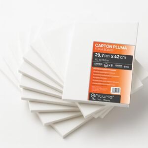 OFITURIA White Foam Panel A3 (29.7 x 42 cm) Pack of 6 Pieces, Foam Sheet, Lightweight and Rigid Foam Board, Multi-Purpose Foamboard with Easy Cut, Ideal for Crafts and Models, Thickness 5 mm OFITURIA White Foam Panel A3 (29.7 x 42 cm) Pack of 6 Pieces, Foam Sheet, Lightweight and Rigid Foam Board, Multi-Purpose Foamboard with Easy Cut, Ideal for Crafts and Models, Thickness 5 mm