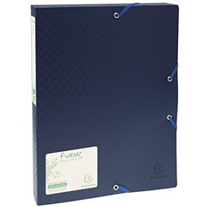 Exacompta Ref. 553572E 8 filing boxes with elastic bands Forever in recycled polypropylene spine 4 cm dimensions 25 x 33 cm for A4 format color blue delivered assembled Exacompta Ref. 553572E 8 filing boxes with elastic bands Forever in recycled polypropylene spine 4 cm dimensions 25 x 33 cm for A4 format color blue delivered assembled