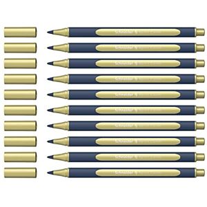 Schneider ML05001066 Metallic Rollerball Pens (Stroke Width 0.4 mm, Highly Metallic Ink, Quick-Drying, Casing made from 88% Bio-Based Plastic) Pack of 10 in the colour metallic gold Schneider ML05001066 Metallic Rollerball Pens (Stroke Width 0.4 mm, Highly Metallic Ink, Quick-Drying, Casing made from 88% Bio-Based Plastic) Pack of 10 in the colour metallic gold