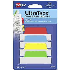 Avery Item 74768 Adhesive Strips Transparent/Colourful (24 Sticky Notes, 63.5 x 25.4 mm, Film Index Tabs, Removable Sticky Notes, Page Markers, Sticky Notes, Adhesive Markers) Avery Item 74768 Adhesive Strips Transparent/Colourful (24 Sticky Notes, 63.5 x 25.4 mm, Film Index Tabs, Removable Sticky Notes, Page Markers, Sticky Notes, Adhesive Markers)