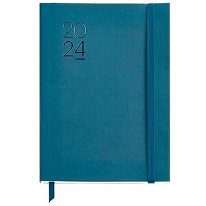 Miquelrius Annual Planner 2024, Day Page, Plus Size 155 x 213 mm (Similar A5), Flexible Stitched Leather Cover, Catalan, English and Portuguese, Blue Miquelrius Annual Planner 2024, Day Page, Plus Size 155 x 213 mm (Similar A5), Flexible Stitched Leather Cover, Catalan, English and Portuguese, Blue