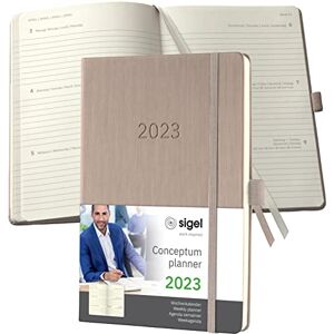 Sigel C2360 Weekly planner Conceptum 2023 approx. A5 taupe hardcover 2 pages = 1 week 192 S. Sigel C2360 Weekly planner Conceptum 2023 approx. A5 taupe hardcover 2 pages = 1 week 192 S.