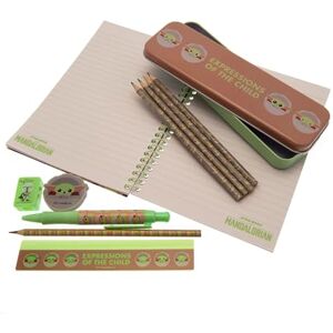 Pyramid Star Wars: The Mandalorian A5 Lined Notebook and Bumper Stationery Set (Expressions of The Child Design) Official Merchandise Pyramid Star Wars: The Mandalorian A5 Lined Notebook and Bumper Stationery Set (Expressions of The Child Design) Official Merchandise