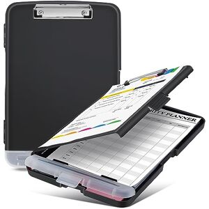 Sunnyclip Clipboard with Storage, Real Hinge Heavy Duty 8.5x11 Clipboards with Pen Holder, Plastic Nursing Letter Size Storage Slimcase, Smooth Writing, for Paperwork Office Classroom Sunnyclip Clipboard with Storage, Real Hinge Heavy Duty 8.5x11 Clipboards with Pen Holder, Plastic Nursing Letter Size Storage Slimcase, Smooth Writing, for Paperwork Office Classroom