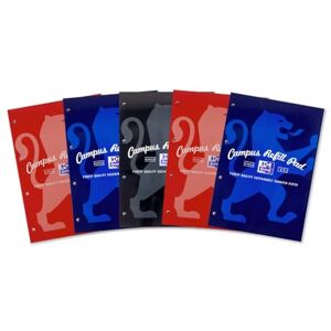 Oxford Campus Lined Paper A4 Refill Pad, Headbound 140 Pages, Assorted Colours, Pack of 5 Oxford Campus Lined Paper A4 Refill Pad, Headbound 140 Pages, Assorted Colours, Pack of 5