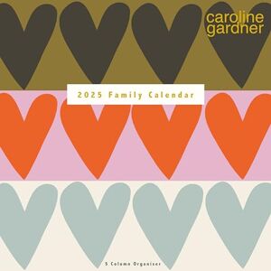 Portico Designs Ltd 2025 Caroline Gardner Hearts & Mixed Prints Square Family Calendar Portico Designs Ltd 2025 Caroline Gardner Hearts & Mixed Prints Square Family Calendar