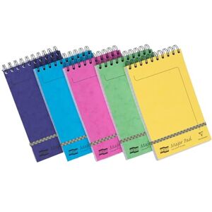 Clairefontaine 3152Z Set of 10 Major Pad Europa Spiral Notepads 12.7x20.7 cm 300 Lined Pages 90 g White Paper Glossy Card Covers Random Colours Clairefontaine 3152Z Set of 10 Major Pad Europa Spiral Notepads 12.7x20.7 cm 300 Lined Pages 90 g White Paper Glossy Card Covers Random Colours