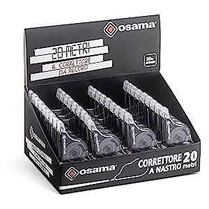 OSAMA Bianchetto a Ribbon, 36 Pieces, 20 Meters Corrector Tape for School, Office and University Stationery Useful Set for School Stationery and Things, Sliding and Covering, Grey OSAMA Bianchetto a Ribbon, 36 Pieces, 20 Meters Corrector Tape for School, Office and University Stationery Useful Set for School Stationery and Things, Sliding and Covering, Grey