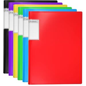 NORTHERN BROTHERS A4 Display Book Folder, 6 Pack 40 Pockets (80 Views) Plastic Presentation Folders with Clear Sleeves Portfolio/Certificate File for Office & School Assorted Colours NORTHERN BROTHERS A4 Display Book Folder, 6 Pack 40 Pockets (80 Views) Plastic Presentation Folders with Clear Sleeves Portfolio/Certificate File for Office & School Assorted Colours