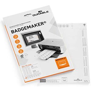 Durable BADGEMAKER Inserts 40 x 75mm Pack of 240 Inserts Printable Name Badge Inserts Create Professional Badges In Minutes Durable BADGEMAKER Inserts 40 x 75mm Pack of 240 Inserts Printable Name Badge Inserts Create Professional Badges In Minutes