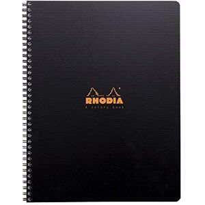 Rhodia 119920C Spiral Notebook (Full Bound) 4coloRsbook Black A4+ Small Squares 160 Detachable Perf. 4 Holes Clairefontaine Paper 90g Polypro Cover (Plastic) ctive Rhodia 119920C Spiral Notebook (Full Bound) 4coloRsbook Black A4+ Small Squares 160 Detachable Perf. 4 Holes Clairefontaine Paper 90g Polypro Cover (Plastic) ctive