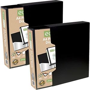 eco-eco A4 Size 50% Recycled 100 Pocket Black Presentation Display Book, Storage Case Portfolio Art Folder with Plastic Sleeves with Black Display Box (Pack of 2), eco067x2 eco-eco A4 Size 50% Recycled 100 Pocket Black Presentation Display Book, Storage Case Portfolio Art Folder with Plastic Sleeves with Black Display Box (Pack of 2), eco067x2