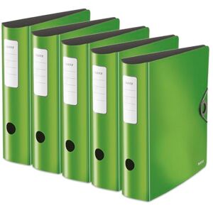 Leitz Quality Folder 180° Active Solid, Pack of 5, A4, Wide, Rounded Spine, 8.2 cm Wide, Elastic Closure, Lightweight Polyfoam, Plastic Folder, Light Green, 10471050 Leitz Quality Folder 180° Active Solid, Pack of 5, A4, Wide, Rounded Spine, 8.2 cm Wide, Elastic Closure, Lightweight Polyfoam, Plastic Folder, Light Green, 10471050