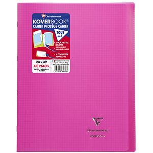 Clairefontaine 984608C A Pink Koverbook Stapled Notebook 24x32 cm 48 Small Square Pages with Margin 90 g White Paper Polypro Cover Clairefontaine 984608C A Pink Koverbook Stapled Notebook 24x32 cm 48 Small Square Pages with Margin 90 g White Paper Polypro Cover