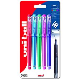uni-ball UB-222-07 Erasable Rollerball Gel Pens. Premium 0.7mm Ballpoint Tip for Super Smooth Writing, Drawing & Colouring. Easy-Retract Eraser for Secure and Stable Rubbing Out. Pack of 5 multicolor uni-ball UB-222-07 Erasable Rollerball Gel Pens. Premium 0.7mm Ballpoint Tip for Super Smooth Writing, Drawing & Colouring. Easy-Retract Eraser for Secure and Stable Rubbing Out. Pack of 5 multicolor