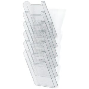 Exacompta Ref 64758D Wall Literature Display Holder 155 x 239 x 665mm in Size, Suitable for Horizontal A4 Documents, 6 Compartments, 26mm Deep Pockets Clear Exacompta Ref 64758D Wall Literature Display Holder 155 x 239 x 665mm in Size, Suitable for Horizontal A4 Documents, 6 Compartments, 26mm Deep Pockets Clear