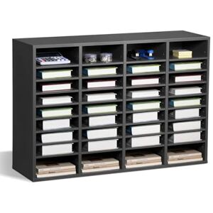 VEVOR Literature Organizer, 36 Compartments Office Mailbox with Adjustable Shelves, Wooden Mailbox Sorter Medium Density Fiberboard Office Home Classroom Storage for Files, Documents, Papers, Grey VEVOR Literature Organizer, 36 Compartments Office Mailbox with Adjustable Shelves, Wooden Mailbox Sorter Medium Density Fiberboard Office Home Classroom Storage for Files, Documents, Papers, Grey