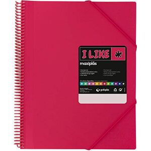 Grafoplás 39824254 Binder with Spiral Covers, 40 Transparent Covers, Fuchsia Pink, A4, Rigid Opaque Polypropylene Lids, Maxiplas Like Grafoplás 39824254 Binder with Spiral Covers, 40 Transparent Covers, Fuchsia Pink, A4, Rigid Opaque Polypropylene Lids, Maxiplas Like