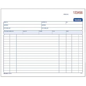 Adams Spiral Invoice Book, 8 1/2 x 7 1/4 Inches, 2-Part, Carbonless, White/Canary, 50 Sets per Book (SCD8740) Adams Spiral Invoice Book, 8 1/2 x 7 1/4 Inches, 2-Part, Carbonless, White/Canary, 50 Sets per Book (SCD8740)