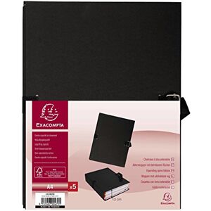 Exacompta Ref 223065E Expanding Folder 240 x 320mm in Size, Suitable for Storing A4 Documents, Expands Up To 13cm , Coloured Canvas with Matching Strap Black (Pack of 5) Exacompta Ref 223065E Expanding Folder 240 x 320mm in Size, Suitable for Storing A4 Documents, Expands Up To 13cm , Coloured Canvas with Matching Strap Black (Pack of 5)