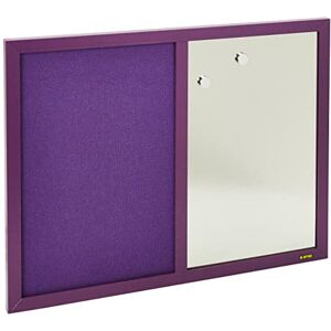 Bi-Office Combination Board Lavender, Silver Finish Magnetic Dry Erase / Purple Softtouch Notice Board, 60 x 45 cm Bi-Office Combination Board Lavender, Silver Finish Magnetic Dry Erase / Purple Softtouch Notice Board, 60 x 45 cm