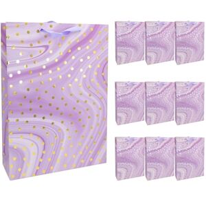 Idena 30382-10 Gift Bags Dot Pack of 10 25 x 8 x 34.5 cm Purple with Gold Dots Idena 30382-10 Gift Bags Dot Pack of 10 25 x 8 x 34.5 cm Purple with Gold Dots