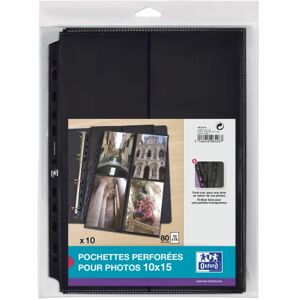 Oxford Elba Pack of 10 A4 Polypropylene Special Punched Pockets for Photos Holds 80 Photos 8 Photos par pochette Black Oxford Elba Pack of 10 A4 Polypropylene Special Punched Pockets for Photos Holds 80 Photos 8 Photos par pochette Black