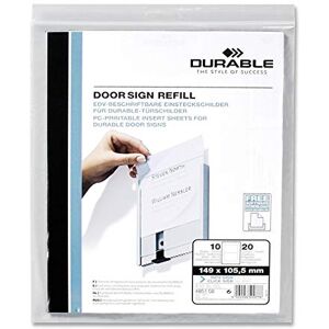Durable 485102 Info Sign and Click Sign insertion sign for door signs (149 x 105.5 mm) Bag of 10 white Durable 485102 Info Sign and Click Sign insertion sign for door signs (149 x 105.5 mm) Bag of 10 white
