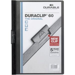 Durable DURACLIP 60 A4 Clip Folder Holds Up to 60 Sheets of A4 Paper Strong Metal Sprung Clip Pack of 25 Black Colour Folders for Organising Documents Durable DURACLIP 60 A4 Clip Folder Holds Up to 60 Sheets of A4 Paper Strong Metal Sprung Clip Pack of 25 Black Colour Folders for Organising Documents