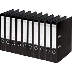 Leitz VON A4 Folder, Pack of 10, Cardboard with Plastic Cover, 50 mm Spine Width, for 350 Sheets, Blue Angel & FSC Certified, for School, Study & Home, Black, 10560095 Leitz VON A4 Folder, Pack of 10, Cardboard with Plastic Cover, 50 mm Spine Width, for 350 Sheets, Blue Angel & FSC Certified, for School, Study & Home, Black, 10560095