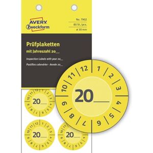 Avery Pack of 80 Test Badges 20 (with Year to Enter Yourself, Durable, Strong Self-Adhesive, 30 mm, Test Stickers, Writeable Test Seal Made of Vinyl Adhesive Film) 7902 Yellow Avery Pack of 80 Test Badges 20 (with Year to Enter Yourself, Durable, Strong Self-Adhesive, 30 mm, Test Stickers, Writeable Test Seal Made of Vinyl Adhesive Film) 7902 Yellow