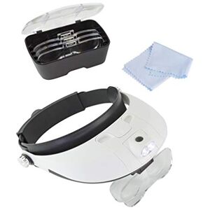 Lightcraft LC1766 Pro LED Magnifier Headband with Bi-Plate Magnification, White, 7.0 cm*28.0 cm*22.5 cm Lightcraft LC1766 Pro LED Magnifier Headband with Bi-Plate Magnification, White, 7.0 cm*28.0 cm*22.5 cm