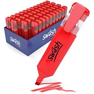 SHOW-ME Swäsh HLP48RD Premium Highlighter Pens for Schools and Students – Wedge Tip – Red (48 Pack of Markers) SHOW-ME Swäsh HLP48RD Premium Highlighter Pens for Schools and Students – Wedge Tip – Red (48 Pack of Markers)