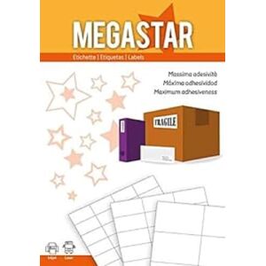 Megastar LP4MS-10536 105 x 36 mm White Multi-Purpose Self-Adhesive Labels Laser and Inket 100ff Megastar LP4MS-10536 105 x 36 mm White Multi-Purpose Self-Adhesive Labels Laser and Inket 100ff