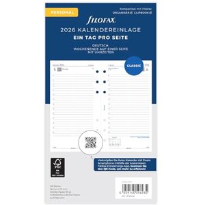 Filofax Personal Calendar 1 Day per Page (German) 2026 Filofax Personal Calendar 1 Day per Page (German) 2026