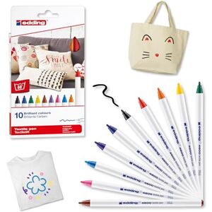 edding 4600 textile pen set of 10 colours (fun) round nib 1 mm permanent fabric pens for drawing on textiles, wash-resistant up to 60 °C fabric pen edding 4600 textile pen set of 10 colours (fun) round nib 1 mm permanent fabric pens for drawing on textiles, wash-resistant up to 60 °C fabric pen