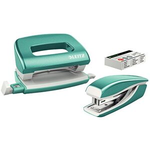 Leitz 55612051 Mini Stapler and Hole Punch Set, Staple or Punch Up to 10 Sheets, Includes P2 N°10 Staples, WOW Range, Ice Blue Leitz 55612051 Mini Stapler and Hole Punch Set, Staple or Punch Up to 10 Sheets, Includes P2 N°10 Staples, WOW Range, Ice Blue