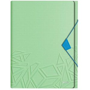 Leitz A4 Expanding File with 5 Compartments, Elastic Band Fastener, 250 sheet Capacity, Green, Urban Chic Range, 39970050 Leitz A4 Expanding File with 5 Compartments, Elastic Band Fastener, 250 sheet Capacity, Green, Urban Chic Range, 39970050