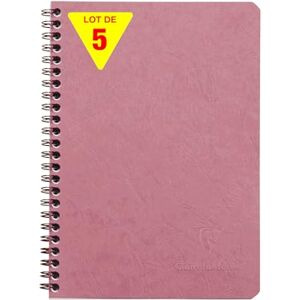 Clairefontaine 785326CPack Age Bag Collection Set of 5 Antique Pink Spiral Notebooks A5 14.8x21 cm 100 Small Squared Pages 90 gsm White Paper Grain Leather Glossy Card Cover Clairefontaine 785326CPack Age Bag Collection Set of 5 Antique Pink Spiral Notebooks A5 14.8x21 cm 100 Small Squared Pages 90 gsm White Paper Grain Leather Glossy Card Cover