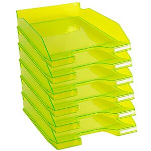Exacompta Ref. 113235D set of 6 COMBO MIDI letter trays dimensions 34.6 x 25.5x 6.5 cm for documents in A4 + format transparent glossy anise green color Exacompta Ref. 113235D set of 6 COMBO MIDI letter trays dimensions 34.6 x 25.5x 6.5 cm for documents in A4 + format transparent glossy anise green color