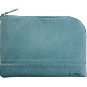 Rhodia 116635C Leatherette Zippered Pouch Aqua Size M (16 x 22 cm) Genuine Stitching Inside Orange Fabric Storage for Documents, Small Supplies Rhodia 116635C Leatherette Zippered Pouch Aqua Size M (16 x 22 cm) Genuine Stitching Inside Orange Fabric Storage for Documents, Small Supplies