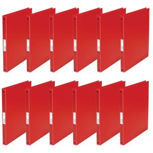 Q-Connect KF02920 Ring Binder/Pack of 12 / A4 4-Ring 16 mm/Colour: Red Transparent/Made of Strong Translucent PP Film / 22 mm Spine/Ring Binder Plastic/Ring Binder Slim Thin Folder Q-Connect KF02920 Ring Binder/Pack of 12 / A4 4-Ring 16 mm/Colour: Red Transparent/Made of Strong Translucent PP Film / 22 mm Spine/Ring Binder Plastic/Ring Binder Slim Thin Folder