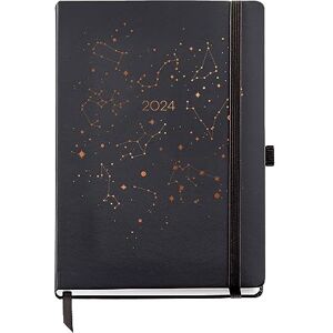 Miquelrius Annual Diary 2024, Day Page, Plus Size 155 x 213 mm (similar A5), Hard Cover, Sewn, Elastic Closure, Catalan, English and Portuguese, Constellation with Copper Stamping Miquelrius Annual Diary 2024, Day Page, Plus Size 155 x 213 mm (similar A5), Hard Cover, Sewn, Elastic Closure, Catalan, English and Portuguese, Constellation with Copper Stamping