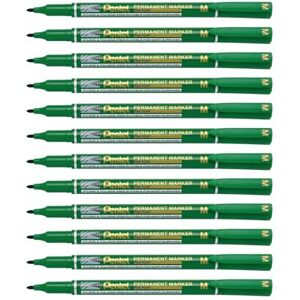 Pentel NM470 Fine Permanent Marker, 1.0mm Line, Green ink (Pack of 12) Pentel NM470 Fine Permanent Marker, 1.0mm Line, Green ink (Pack of 12)
