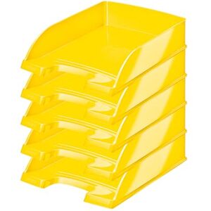 Leitz Wow 52263016 Letter Tray Pack of 5 Yellow Leitz Wow 52263016 Letter Tray Pack of 5 Yellow
