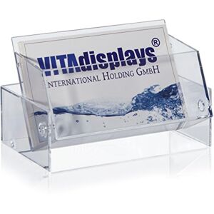 VITAdisplays Business Card Box for Secure Storage or Business Card Holder, Transparent Business Card Stand for Trade Fair and Office, Width: 8.5 cm, Pack of 5 VITAdisplays Business Card Box for Secure Storage or Business Card Holder, Transparent Business Card Stand for Trade Fair and Office, Width: 8.5 cm, Pack of 5
