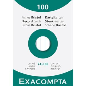 Exacompta Ref. 13800B Box of 10 Cases of 100 unperforated Ruled Index Cards Format 74 x 105 mm - White Exacompta Ref. 13800B Box of 10 Cases of 100 unperforated Ruled Index Cards Format 74 x 105 mm - White
